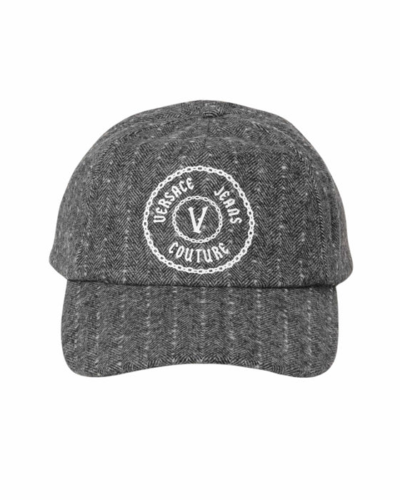 Versace Jeans Couture Black/Grey Medallion Logo Winter Cap
