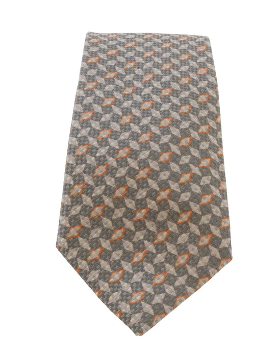 Emporio Armani Dark/Dove Grey Orange Diamond Silk Tie – 3in