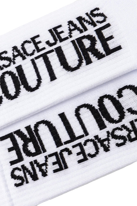 Versace Jeans Couture Vertical Logo White Socks
