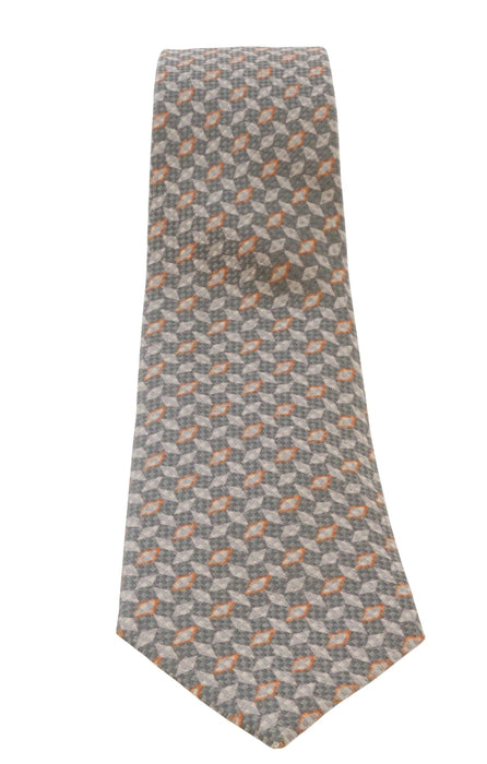 Emporio Armani Dark/Dove Grey Orange Diamond Silk Tie – 3in