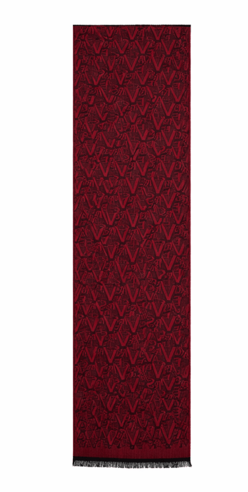 Versace Jeans Couture Monochrome Black Red Mens Scarf