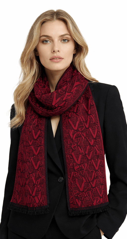 Versace Jeans Couture Monochrome Black Red Mens Scarf