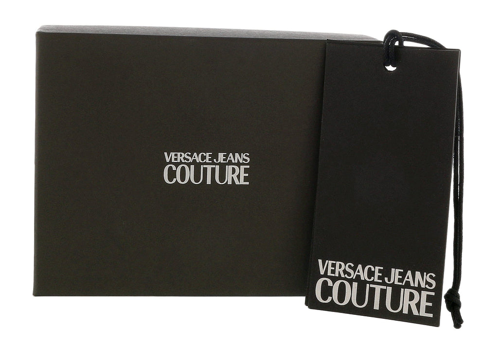Versace Jeans Couture Black Baroque Print Compact Zippered Wallet Cardholder