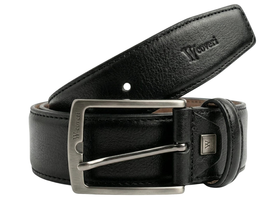 You Young Coveri A3245 Black Leather Adjustable Mens Belt - 44