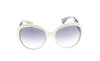 Alexander McQueen AMQ4230/S Black/White Oval Sunglasses