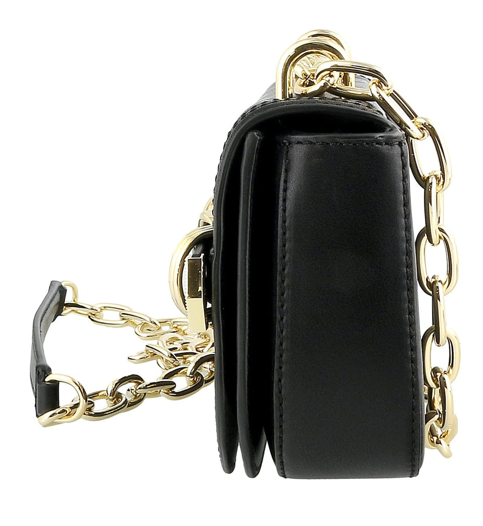 Versace Jeans Couture Black Chain Link Buckle Shoulder Bag