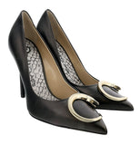Roberto Cavalli Class  Black Leather Classic High Heel Pump Shoes-