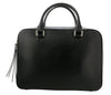 Roberto Cavalli Class Black Snakeskin Textured  Structured Susan Twin Handle Medium Handbag
