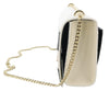 Roberto Cavalli Class Taupe/Black/White Small Horizontals Pamela Shoulder Bag