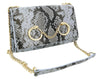 Roberto Cavalli Class Light Blue Snakeskin Millie Deluxe Clutch/Shoulder Bag