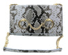 Roberto Cavalli Class Light Blue Snakeskin Millie Deluxe Clutch/Shoulder Bag