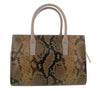 Roberto Cavalli Class Taupe Snakeskin Large Millie Deluxe Handbag