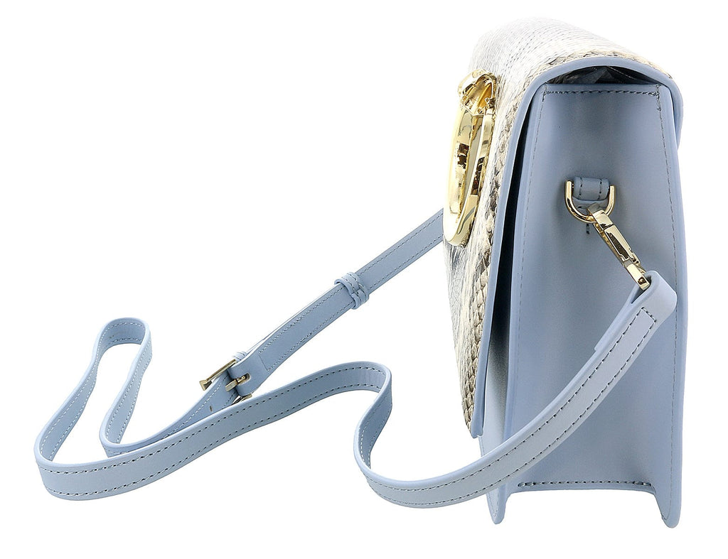 Roberto Cavalli Class Light Blue Viper Shoulder Bag