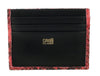 Roberto Cavalli Class Coral Millie Deluxe Snake Textured Credit Card Holder