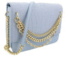 Roberto Cavalli Class Light Blue Large Milano Shoulder Bag