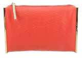 Roberto Cavalli Class Coral Embossed Cleo Pouch Clutch