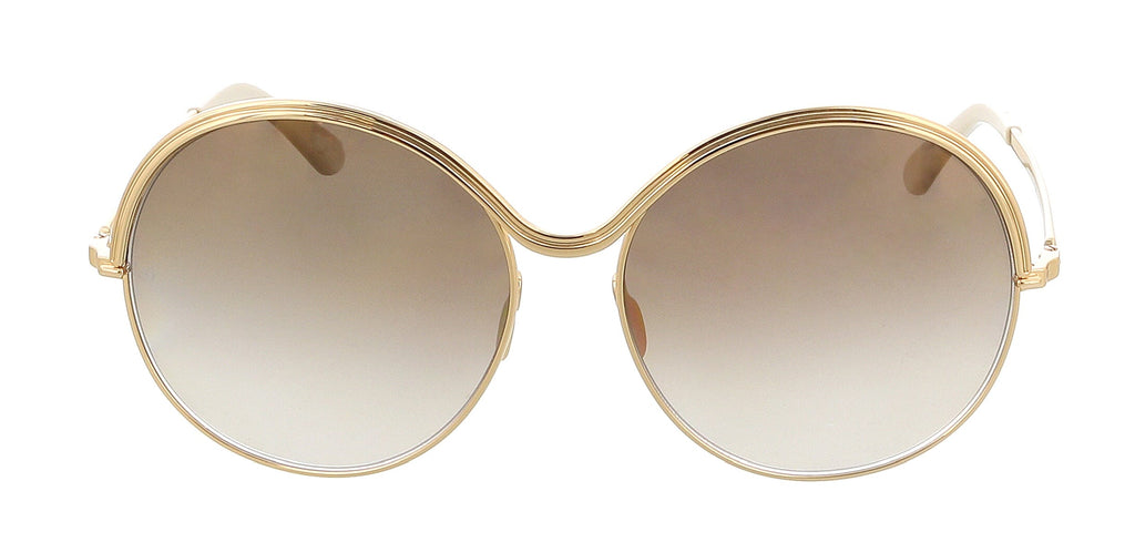 Elie Saab ES011S 001Q Gold Round Sunglasses