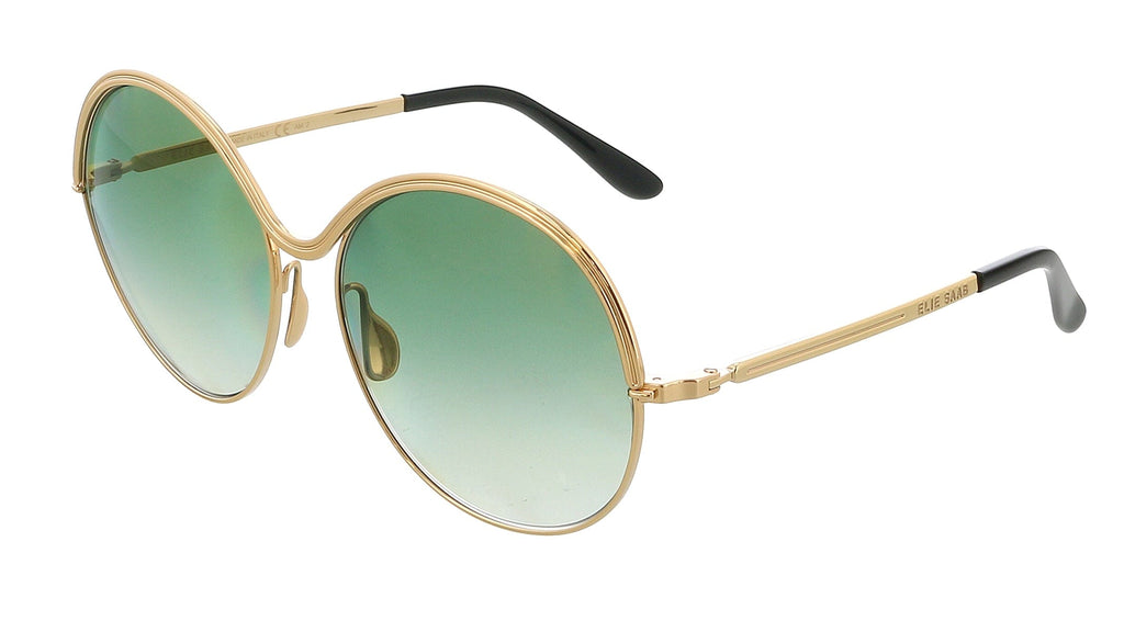 Elie Saab  Gold Round Sunglasses