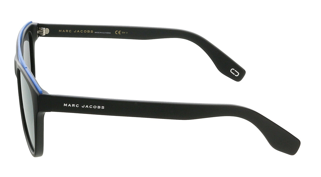 Marc Jacobs MARC303S 3 Matte Black/Blue Rectangle Sunglasses
