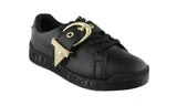Versace Jeans Couture  Black Fashion Lace-Up Buckle Sneaker-Size 6