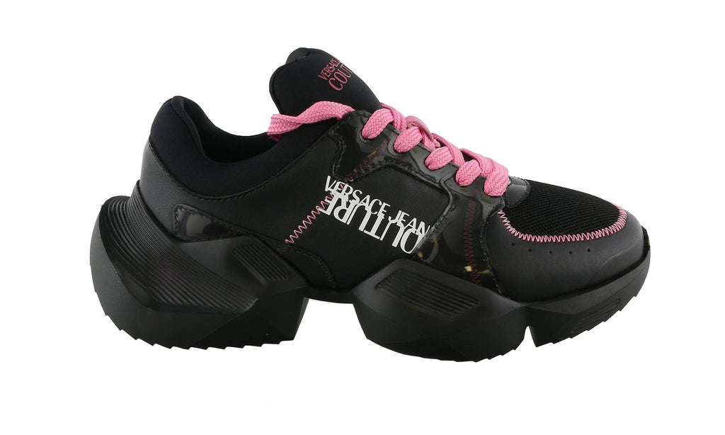 Versace Jeans Couture  Black/Pink Fashion Chunky Sole Lace-Up Sneakers