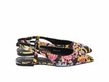 Versace Jeans Couture  Printed Pointed Toe Slingback Flats -