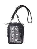 Versace Jeans Couture Black/White Signature Technical Fabric Crossbody Bag