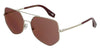 Marc Jacobs  Gold Burgundy Aviator Sunglasses