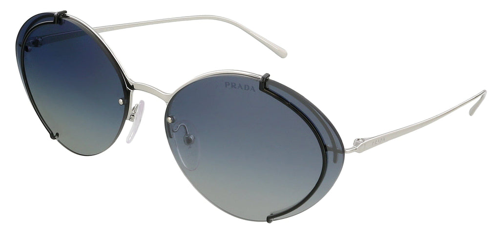 Prada  Silver/Black Oval Sunglasses