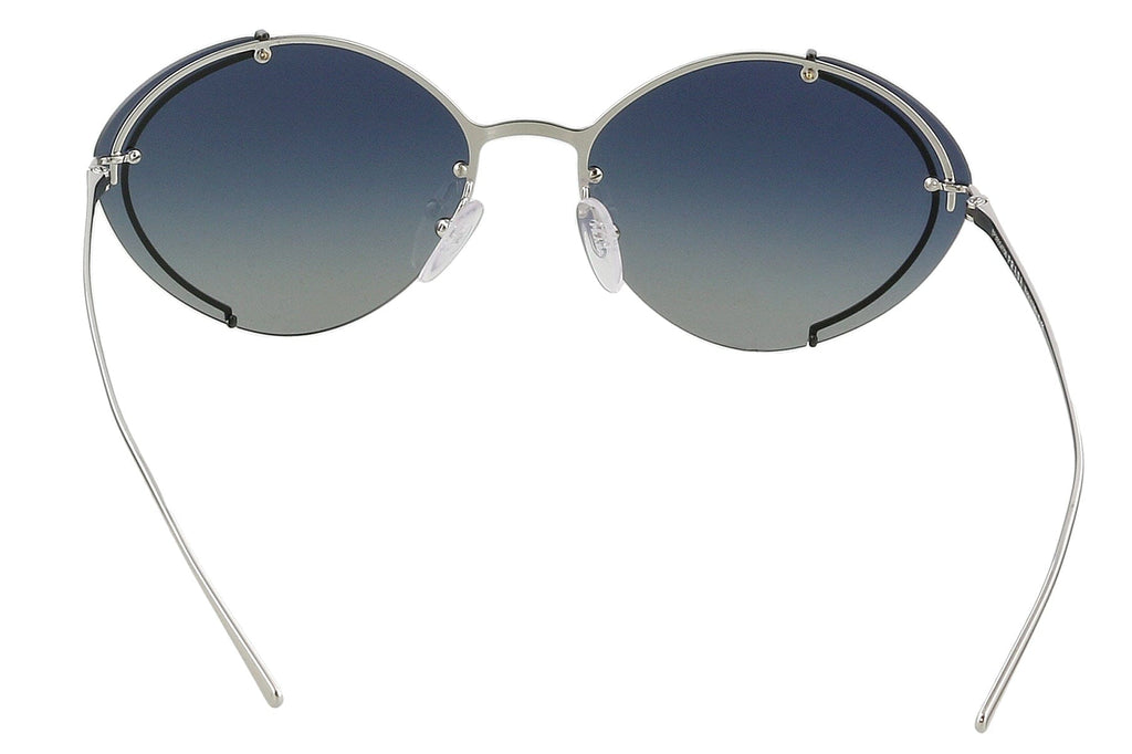 Prada 0PR 60US CONCEPTUAL GAQ3A0 Silver/Black Oval Sunglasses