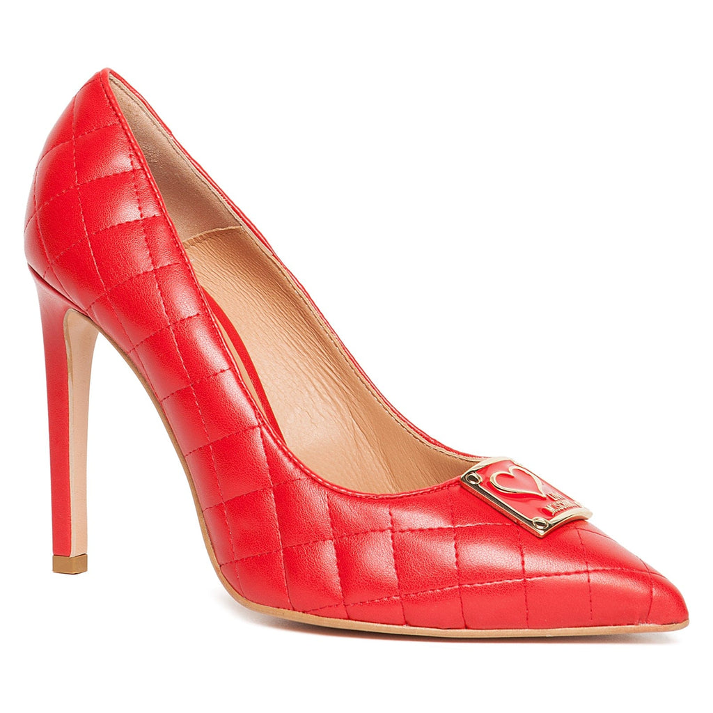 Love Moschino Red Quilted Pointed Pump-5