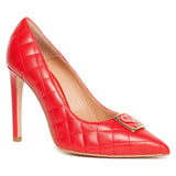 Love Moschino Red Quilted Pointed Pump