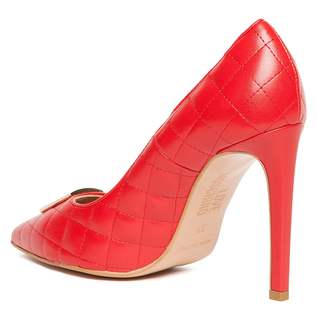 Love Moschino Red Quilted Pointed Pump