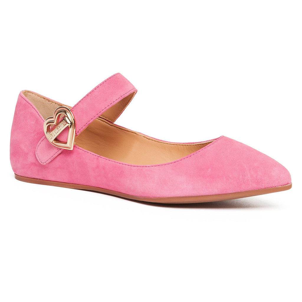 Love Moschino Pink Pointed Toe Mary Jane Flats-6-6