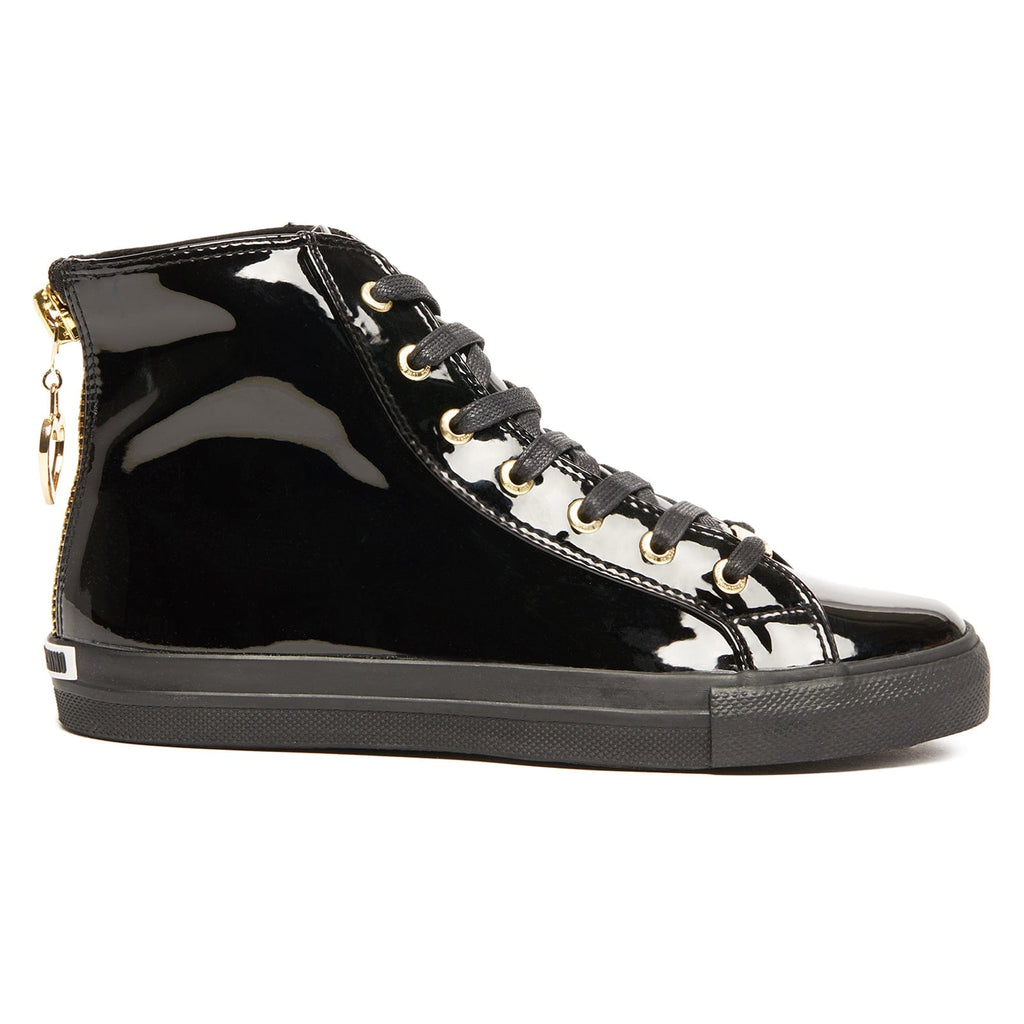 Love Moschino Black High Top Classic Patent Sneakers