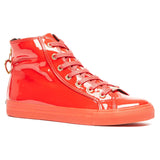 Love Moschino Red High Top Classic Patent Sneakers-5