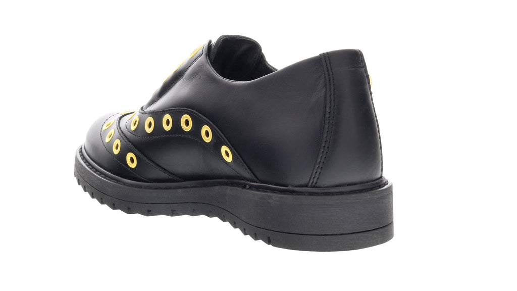 Love Moschino  Riveted Slip On Leather Derby Shoes -