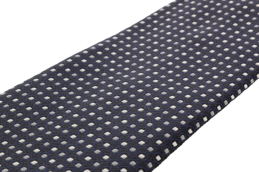 Moschino  Taditional Dot Weave Black Silk Tie
