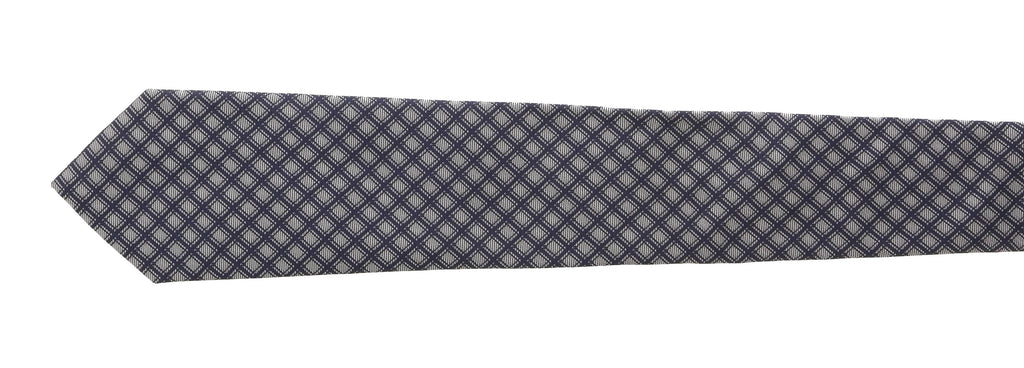 Moschino  Traditional Basket Weave Grey/ Blue Silk Tie