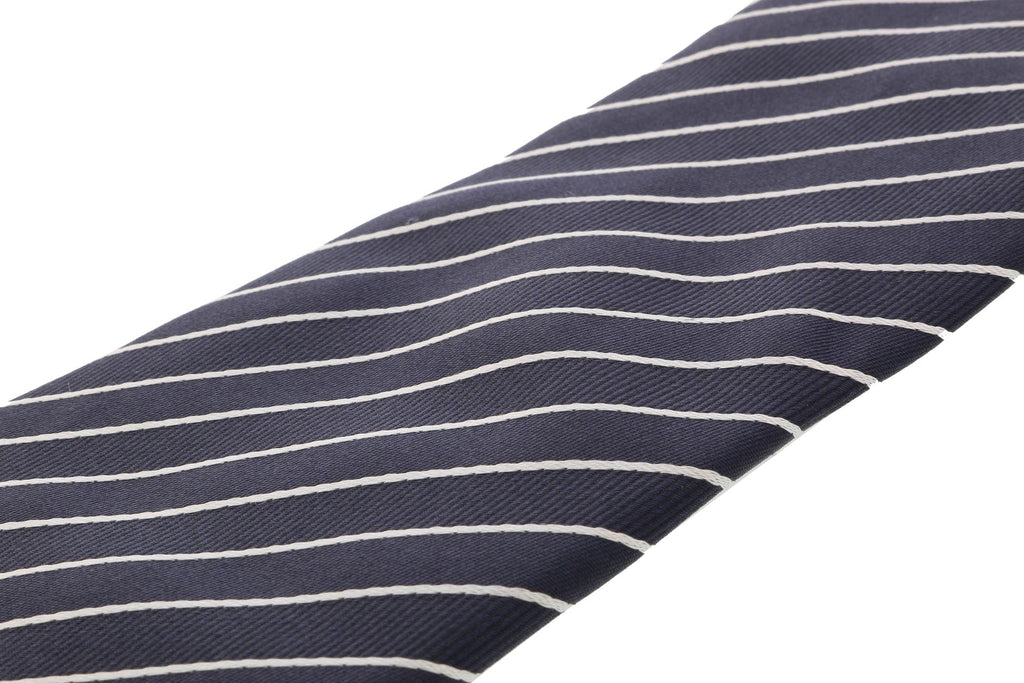 Moschino  Traditional Stripe Tie Blue Silk Tie