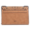 Tosca Blu Tan Medium Needleword Embroidery Flap Shoulder Bag