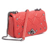 Tosca Blu Red Medium Geometric Quilted Flap Shoulder Bag