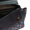 Tosca Blu Forest Green Medium Multicolor Bead Flap Shoulder Bag