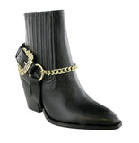 Versace Jeans Couture Black Chain Buckle Ankle Boots-6