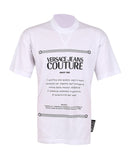 Versace Jeans Couture White 100% Cotton Label Logo Short Sleeve Slim Fit T-Shirt- L