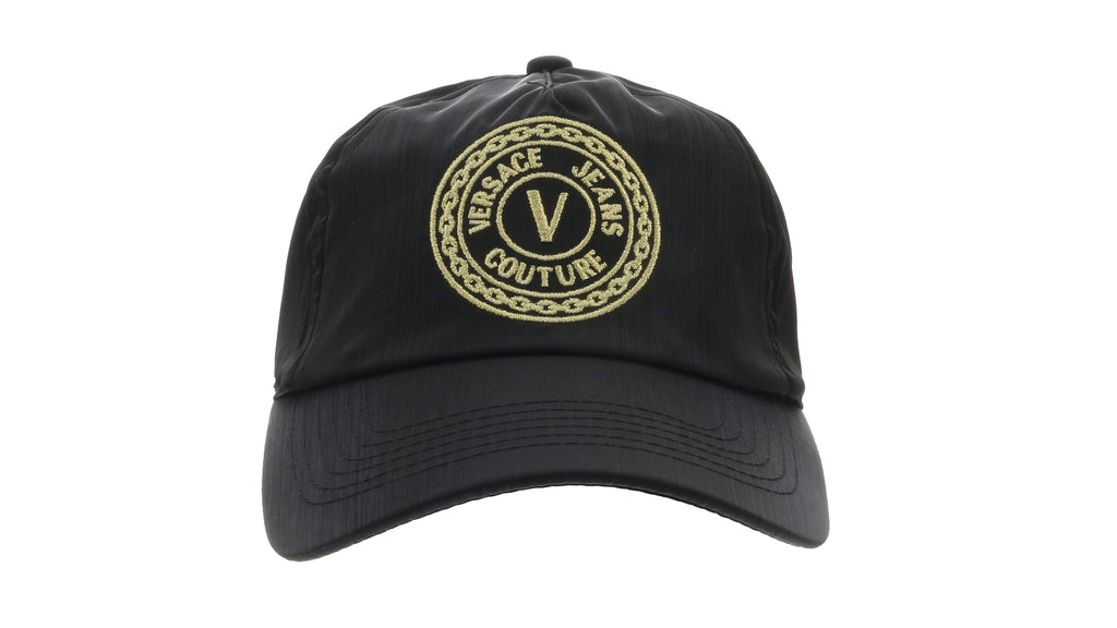 Versace Jeans Couture Black V Logo Medallion Cap-One Size