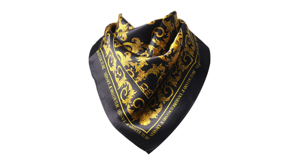 Versace Jeans Couture Black/Gold  100% Silk Scarf