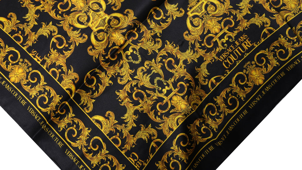 Versace Jeans Couture Black/Gold  Pure Silk Scarf