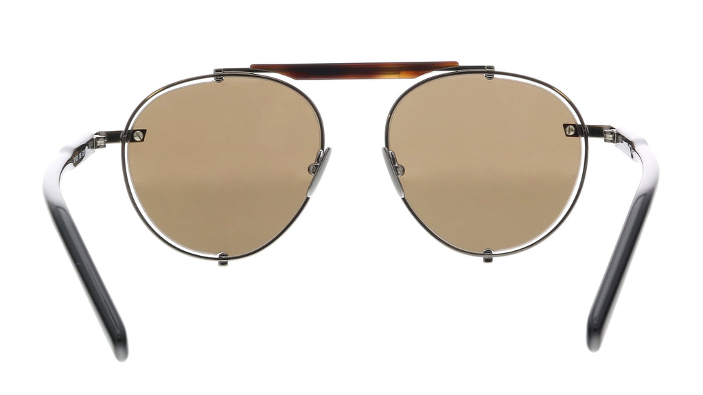 Salvatore Ferragamo SF197S 069 Dark Ruthenium Oval Aviator Sunglasses