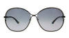Tom Ford FT0222 08B Leila Ruthenium Oversized Oval Sunglasses